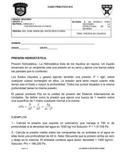 PRESI&Oacute;N HIDROST&Aacute;TICA. Presi&oacute;n hidrost&aacute;tica.