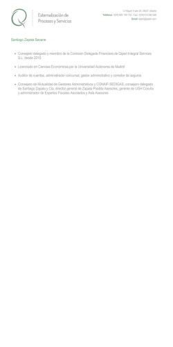 Santiago Zapata Seoane &bull; Consejero delegado y miembro de la