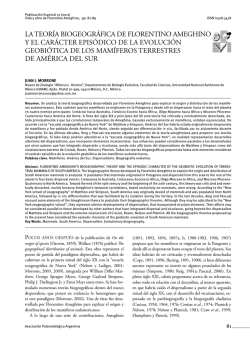 LA TEOR&Iacute;A BIOGEOGR&Aacute;FICA DE FLORENTINO AMEGHINO Y EL