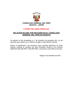 RELACI&Oacute;N DE DNIs POR RECOGER EN EL CONSULADO