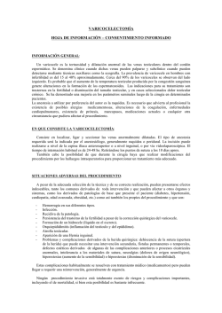 VARICOCELECTOM&Iacute;A HOJA DE INFORMACI&Oacute;N
