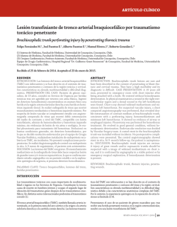 Lesi&oacute;n transfixiante de tronco arterial braquiocef&aacute;lico por