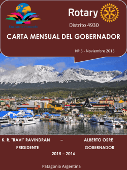 carta mensual del gobernador - Distrito 4930