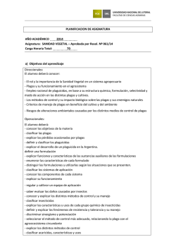 SANIDAD VEGETAL - Facultad de Ciencias Agrarias