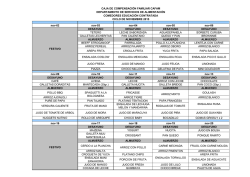 Minuta de alimentaci&oacute;n mes de Noviembre - Portal Colegio
