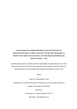 conocimientos sobre m&egrave;todos anticonceptivos en adolescentes del