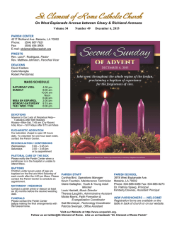 Week of December 6, 2015 - St. Clement of Rome Parish