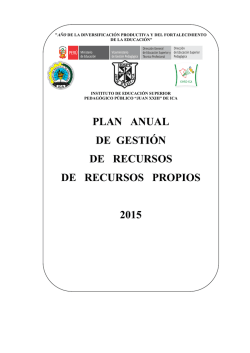 plan anual de gesti&oacute;n de recursos de recursos propios 2015