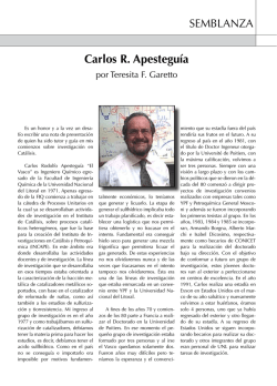 Semblanza de Carlos R. Apestegu&iacute;apor Teresita F. Garetto Una
