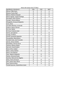 Apellido(s) y Nombre(s) EPA COC MAT Alonso, Pablo Kevin A A A