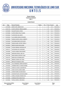 Examen Ordinario Comisi&oacute;n de Admisi&oacute;n 2015