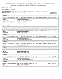 LISTADO DE DIRECCIONES DE TRIBUNALES Y PRIMER