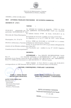 OSORNO, JUNIO 23 DEL 2015 El Contrato de Arriendo, recibido