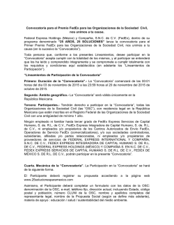 Convocatoria Premio Nacional FedEx FINAL
