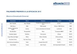 PALMAR&Eacute;S PREMIOS A LA EFICACIA 2015