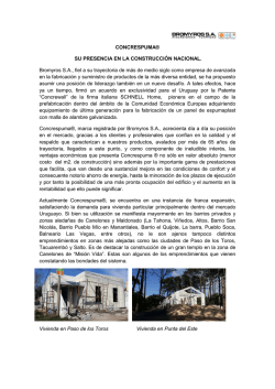 CONCRESPUMA&reg; SU PRESENCIA EN LA