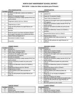 Listas de &uacute;tiles escolares para Primaria