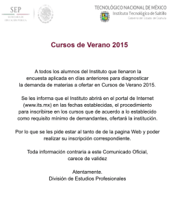 Cursos de Verano 2015