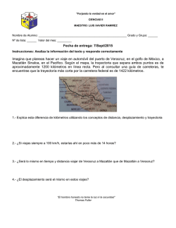 Fecha de entrega: 7/Sept/2015 Imagina que planeas hacer un viaje