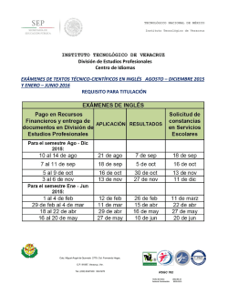Ex&aacute;men de Ingles AD 15 y EJ 16 - Instituto Tecnol&oacute;gico de Veracruz