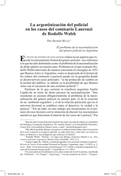 La argentinizaci&oacute;n del policial en los casos del comisario Laurenzi