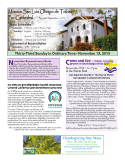 November 15, 2015 &bull; 33rd Sunday in Ordinary Time