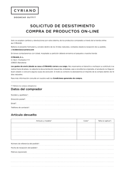 SOLICITUD DE DESISTIMIENTO COMPRA DE PRODUCTOS ON