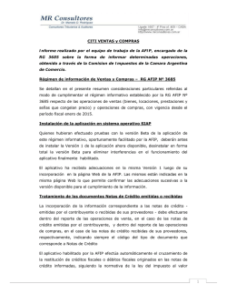 CITI VENTAS y COMPRAS Informe realizado por el equipo de