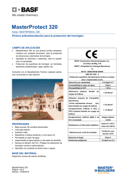 MasterProtect 320 - BASF Construction Chemicals Espa&ntilde;