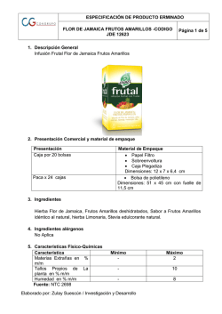 ESPECIFICACI&Oacute;N DE PRODUCTO ERMINADO FLOR DE JAMAICA