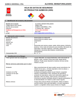 alcohol desnaturalizado hoja de datos de seguridad de productos