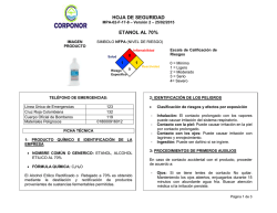 Hoja de seguridad Alcohol al 70%