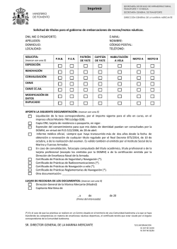SR. DIRECTOR GENERAL DE LA MARINA MERCANTE Solicitud