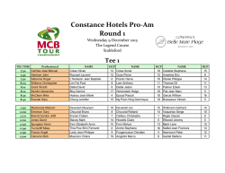 Constance Hotels Pro Am - Round 1 - Draw