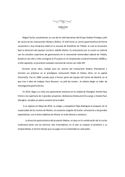 Miguel Zurita, actualmente, es uno de los chef