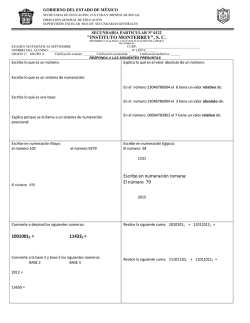 "INSTITUTO MONTERREY", S. C. Escribe en numeraci&oacute;n romana