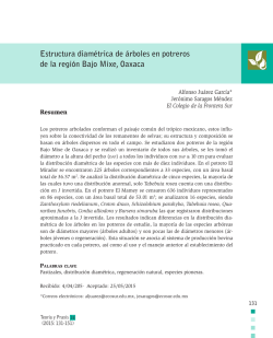 Estructura diam&eacute;trica de &aacute;rboles en potreros de la