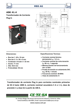 MBS AG ASK 41.4 Transformador de Corriente Plug In