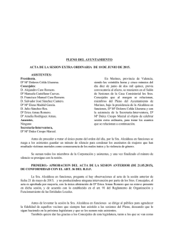 Acta del pleno extraordinario del 10 de junio del 2015.
