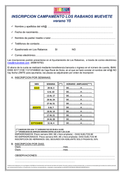 INSCRIPCION CAMPAMENTO LOS RABANOS MUEVETE verano&acute;15