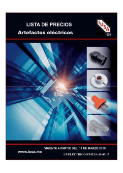 Lista de Precios El&eacute;ctricos Baja Tensi&oacute;n