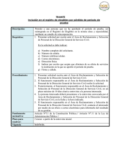 Inclusi&oacute;n en Registro de Elegibles por P&eacute;rdida de Per&iacute;odo de Prueba