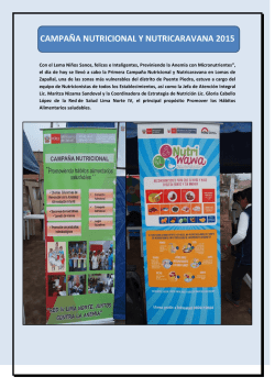 campa&ntilde;a nutricional y nutricaravana 2015