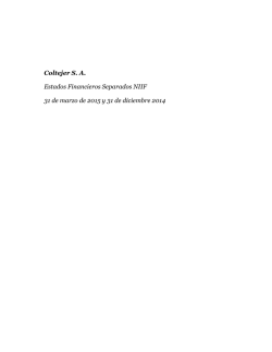 Notas Estados Financieros separados marzo 2015 Coltejer