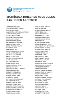 llistes de matr&iacute;cula