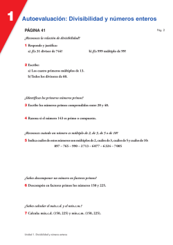 Autoevaluaci&oacute;n: Divisibilidad y n&uacute;meros enteros
