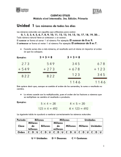 Unidad 1 Los n&uacute;meros de todos los d&iacute;as 3 + 5 = 8 5 + 3 = 8