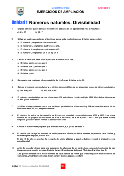 Unidad 1 N&uacute;meros naturales. Divisibilidad