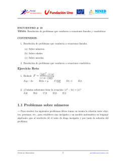 Fundaci&oacute;n Uno 1.1 Problemas sobre n&uacute;meros