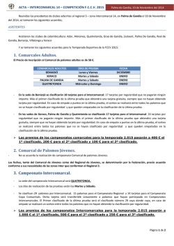 Sedes de los Campeonatos y Reparto de plazas